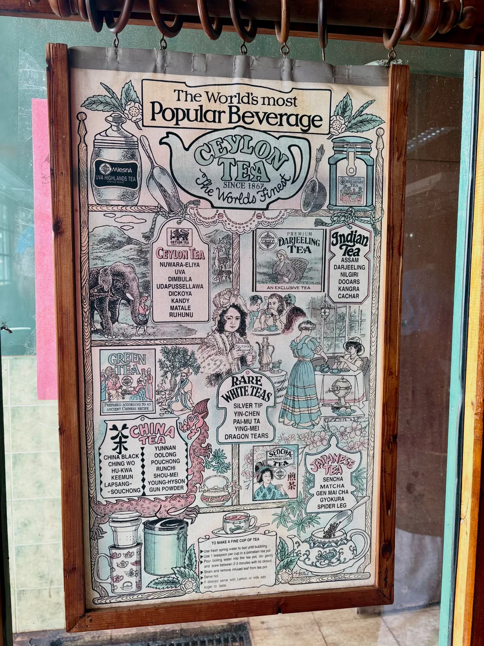 Vintage Ceylon Tea poster near the Dambethanna Tea Factory