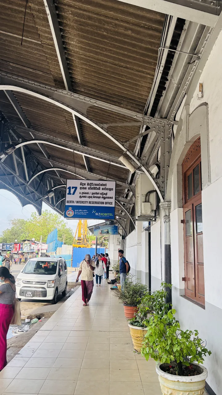 Berth and Intercity Reservation Office sign at counter 17, Colombo Fort Station