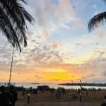 Sunset over the Indian Ocean at Galle Face Green, Colombo