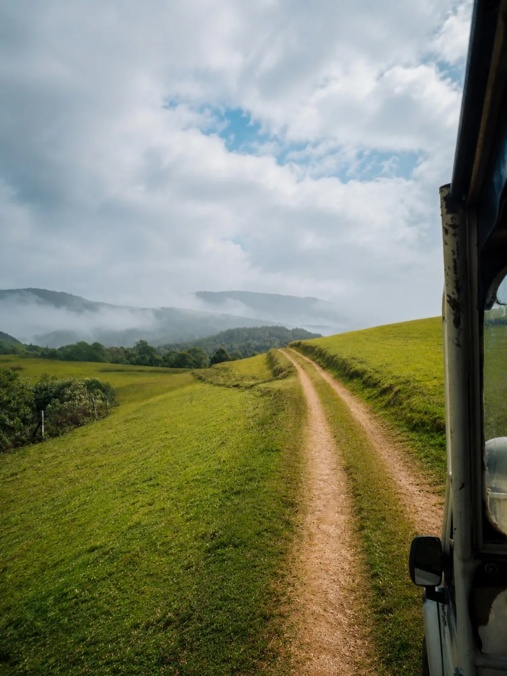 View from a safari jeep along the track through Moon Plains