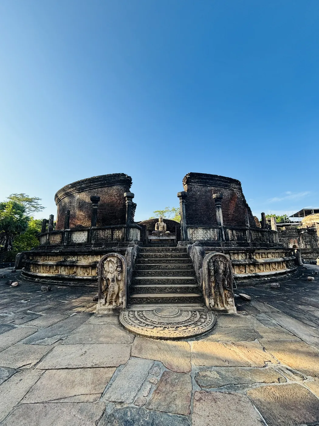 The Vatadage circular relic house with guard stones in the Sacred Quadrangle, Polonnaruwa